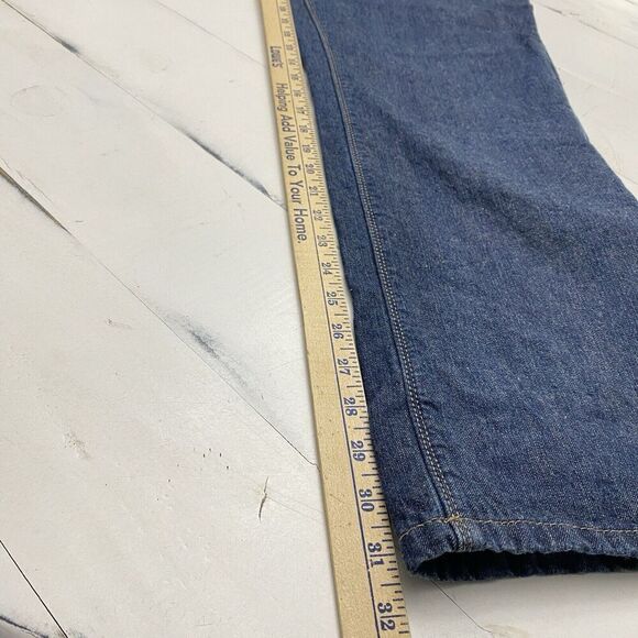 Natural Reflections Fleece Green Plaid Flannel Lined Straight Leg Jeans Women 16 - Picture 6 of 10